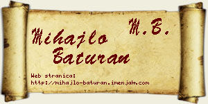 Mihajlo Baturan vizit kartica